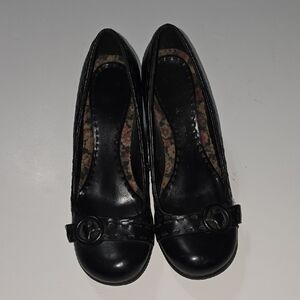Candie's Black Flats with Buckle Detail